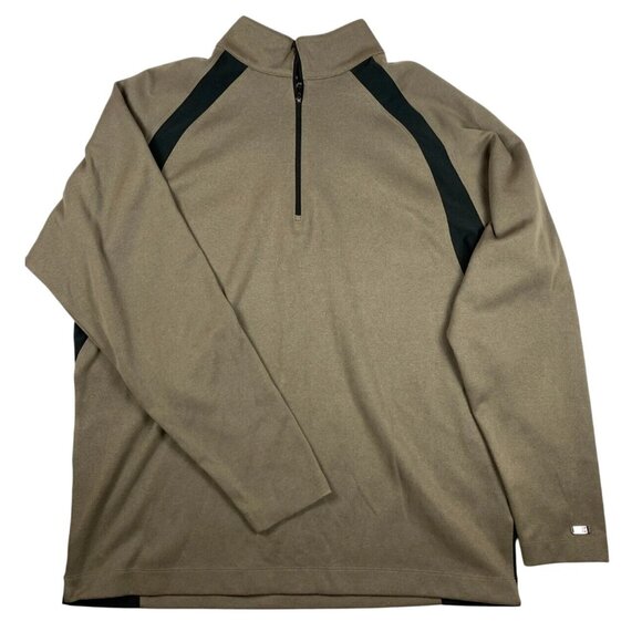 Nike Tiger Woods Collection Dri-Fit Men's Brown Black 1/4 Zip Shirt Size Large - Picture 1 of 7